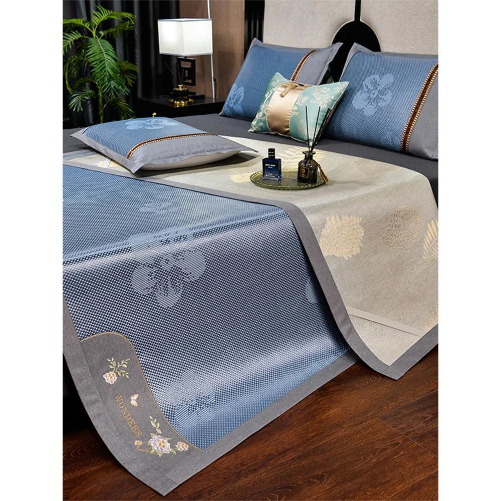 夏季双面冰丝凉席冰藤席宿舍家用1.8x2x2.2米空调席子可水洗