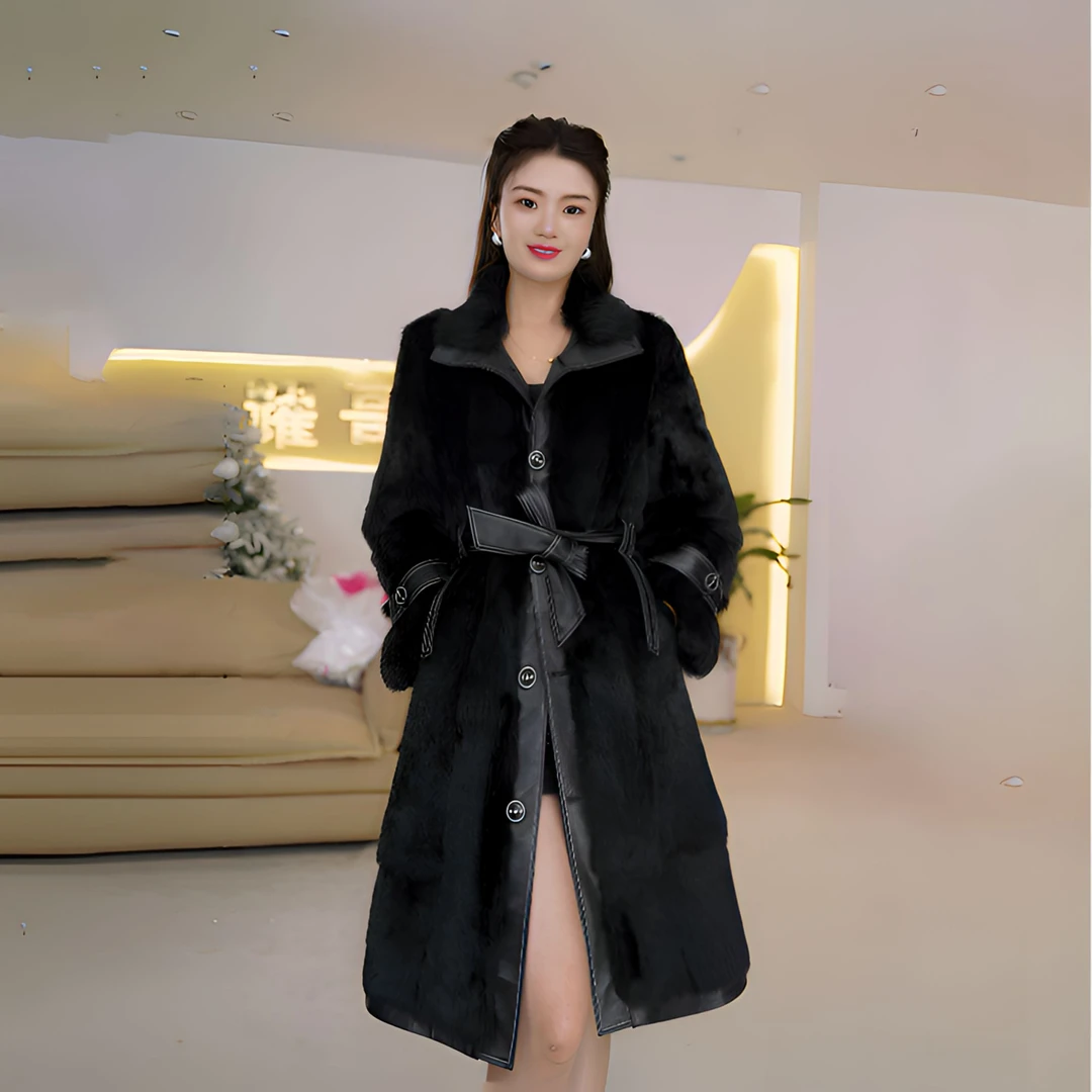 SHIMEISHAER/诗美莎尔海宁真皮草皮毛一体气质轻奢女士外套PC128