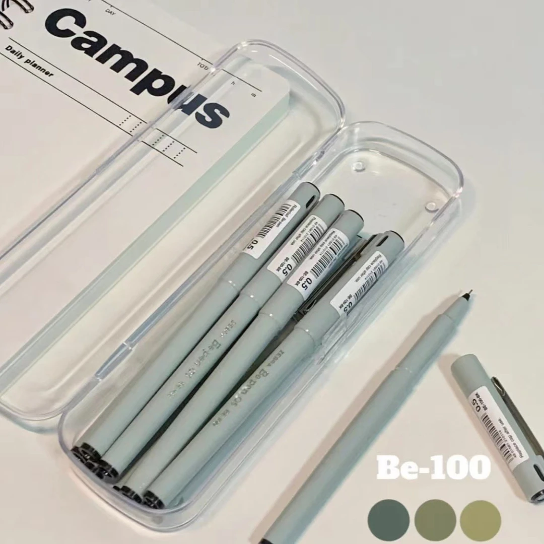 ZEBRA斑马BE-100中性笔针管型直液水笔红蓝黑色