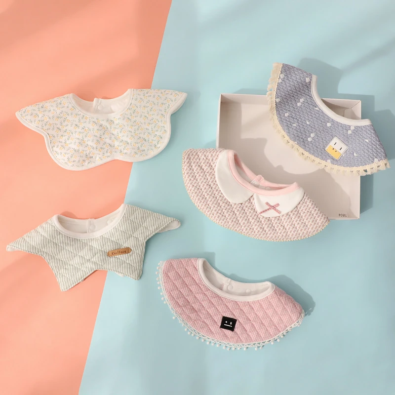 秋冬加厚婴儿防水围嘴宝宝纯棉口水巾360旋转小围兜婴幼儿口水围