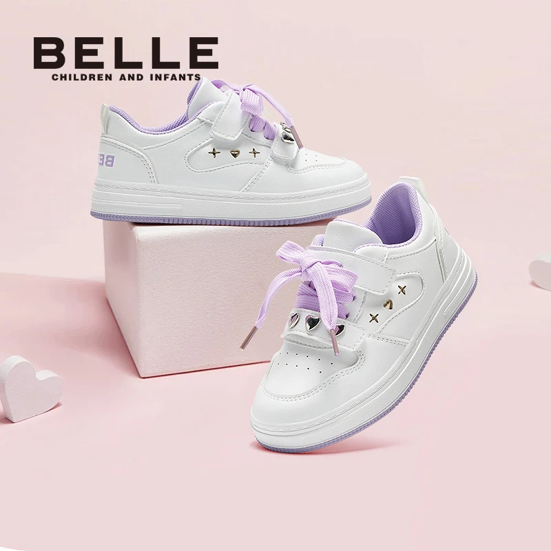 BELLE/百丽儿童小众春秋透气超纤中大童时尚低帮春秋季板鞋BL3105