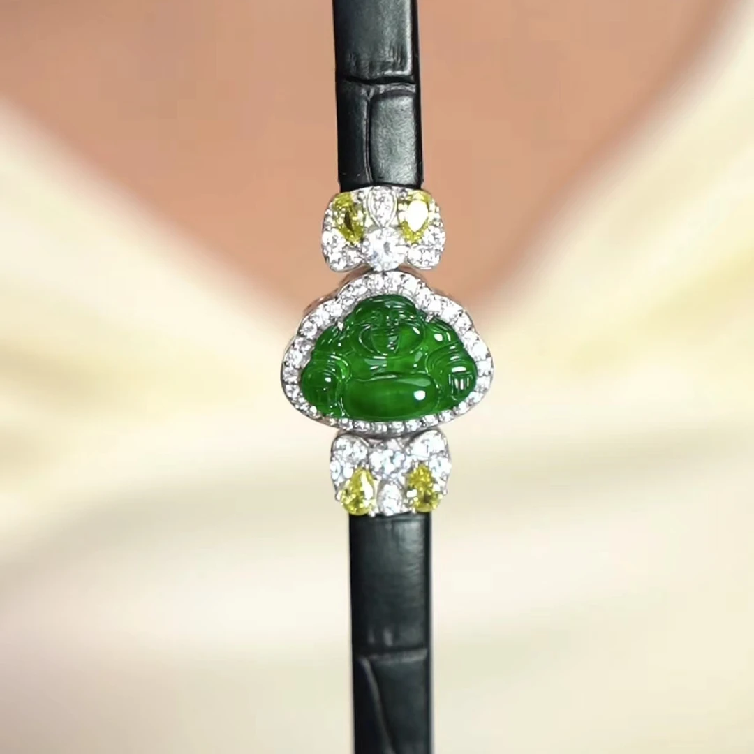 非金属皮质手链 【潇青】FC196 佛公皮带扣链绿色小众高档轻奢复古