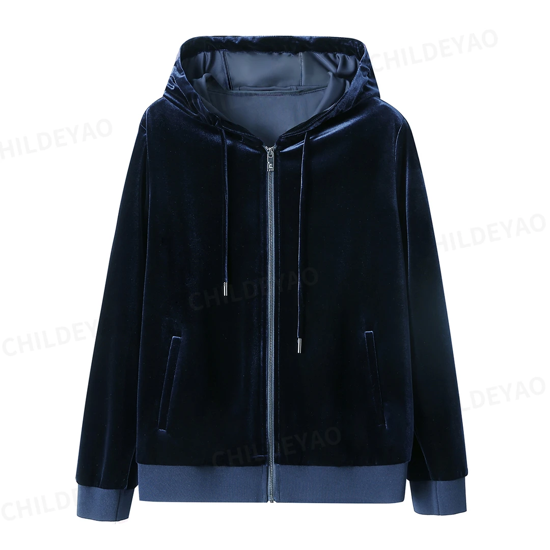 Childe Yao『自然美感』超细韩国丝绒连帽运动秋冬休闲套装S408059