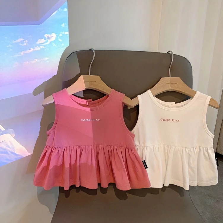 女童吊带夏季薄款儿童夏装无袖上衣童装背心女宝宝夏款套头娃娃衫