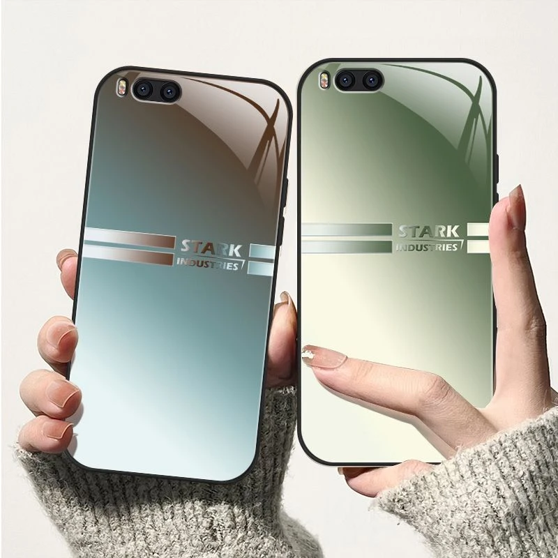 适用小米Note3渐变色彩钢化玻璃手机壳高级感保护套MCE8MCT8防摔