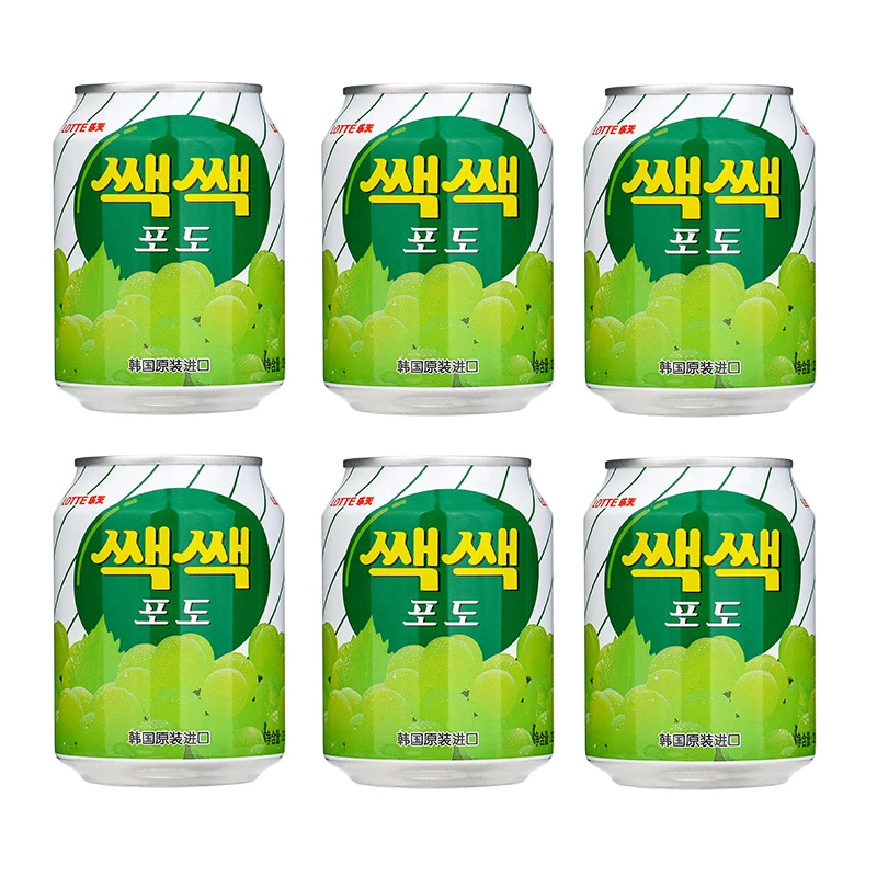 韩国原装进口网红饮料 LOTTE乐天葡萄汁果汁大颗果肉果粒饮料饮品