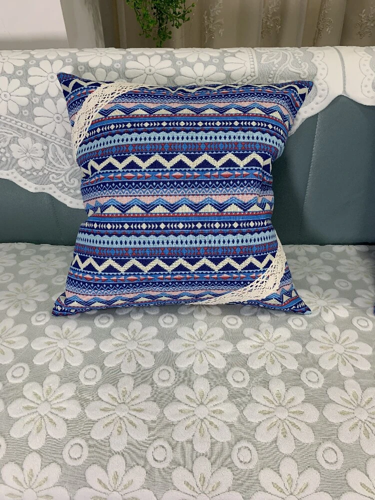 A-18【45*45】蓝色民族风餐桌茶几彩色波西米亚风格彩色茶几布 方形