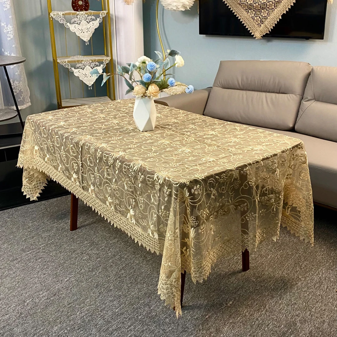 B-50卡其色（150*250）茶几布家 用桌布茶几布长方形桌布家用防尘