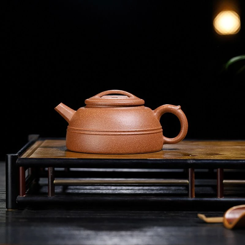 途器宜兴牛盖小容量紫砂壶〖云华〗壶茶具老团泥半手精工内推球孔