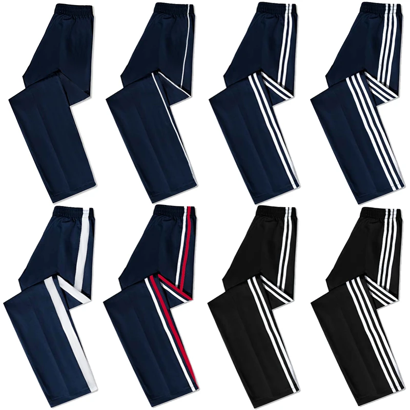 藏蓝色校服裤子中小学生夏季初中高中两道三条杠运动短裤藏青薄款