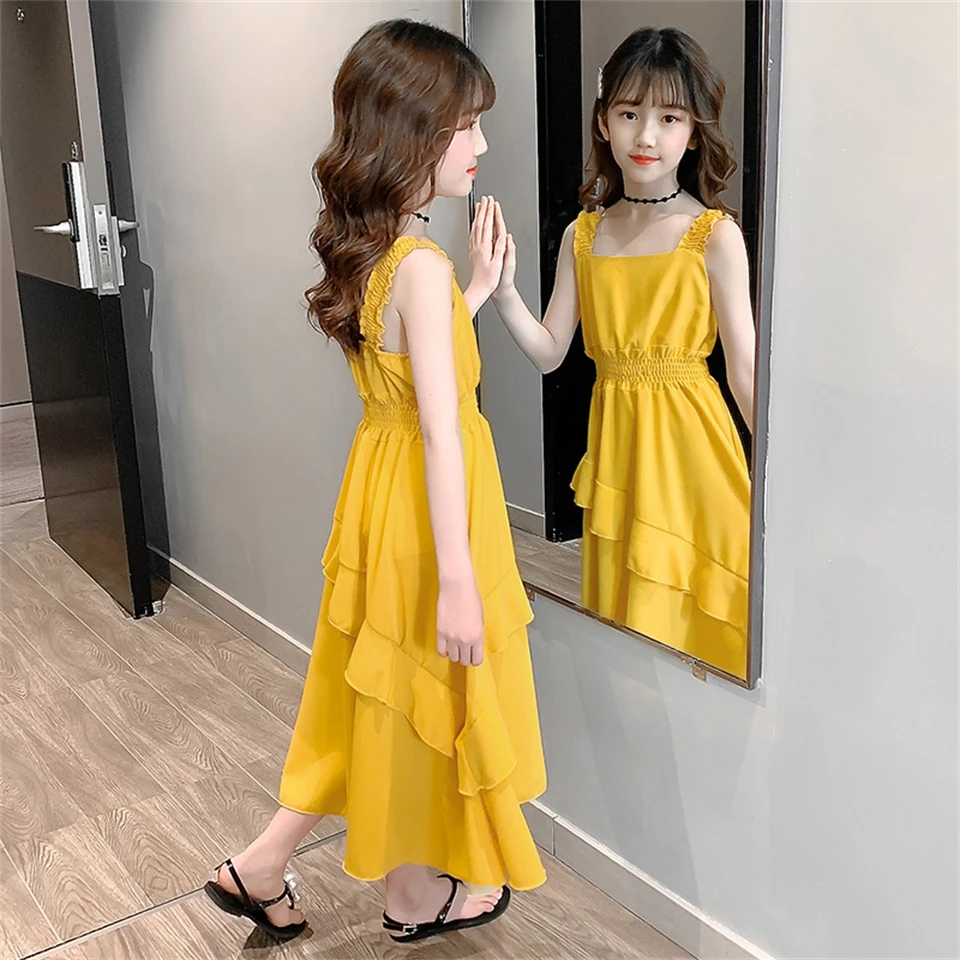 女童连衣裙夏季2025新款6-12岁中大童小女孩背带裙洋气学生公主裙