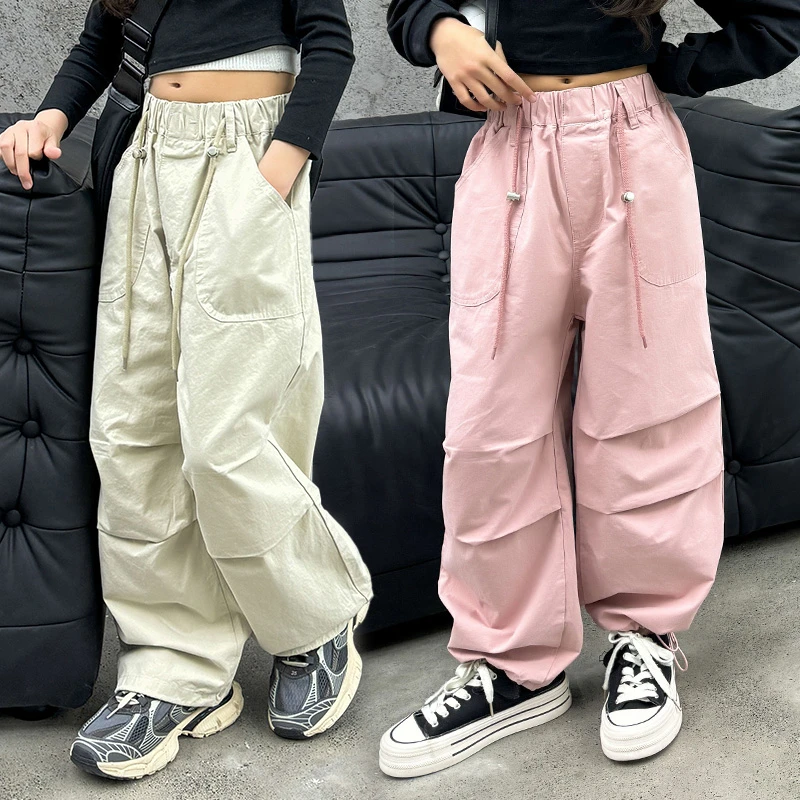 韩国童装女童2025春秋季新款儿童休闲洋气裤子大童工装裤网红春款