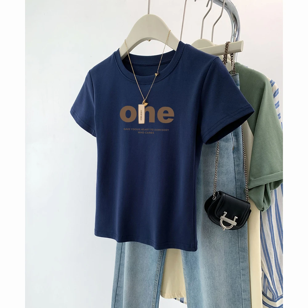 正肩圆领短袖t恤女时尚百搭黑色上衣内搭打底衫基础款春夏季