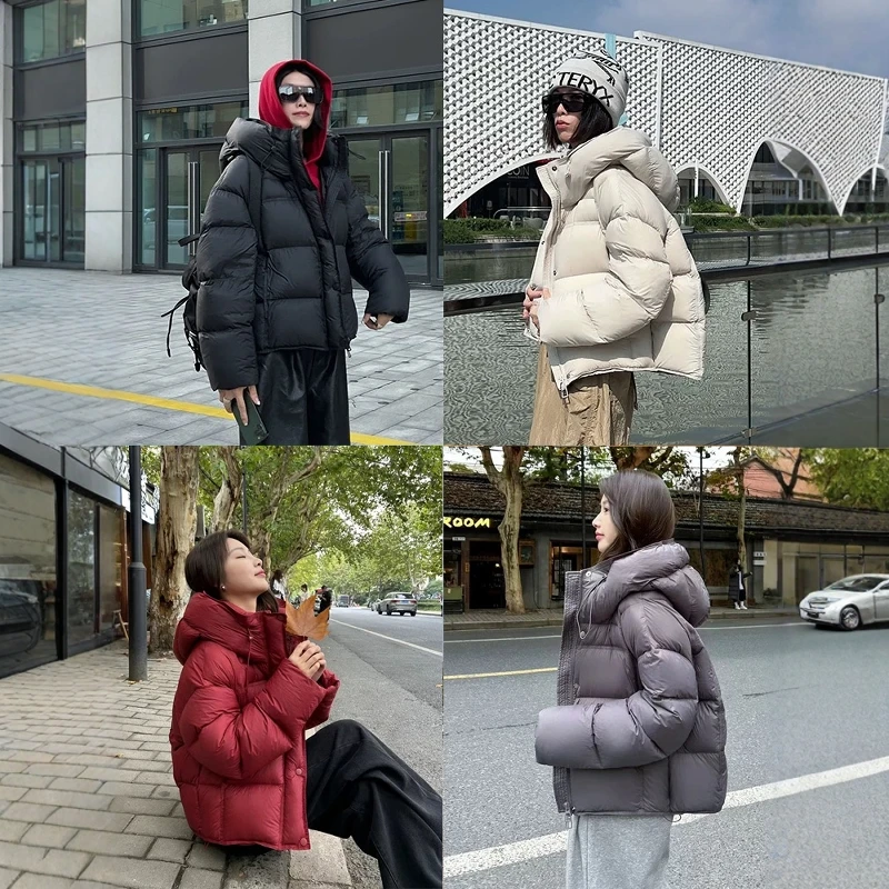 TUCANO/啄木鳥连帽加厚短款羽绒服女冬季新款洋气高级面包服外套