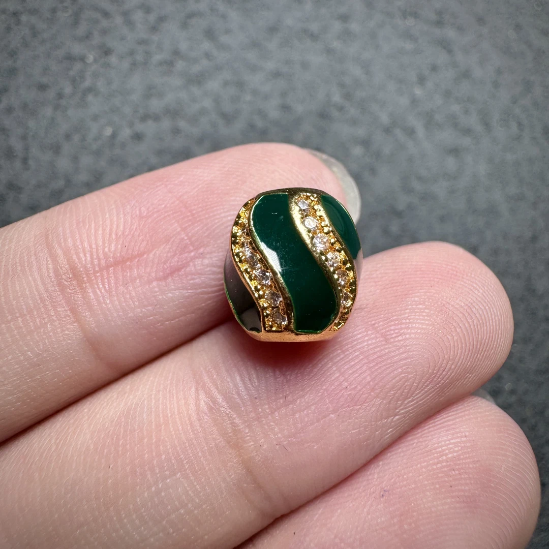 合金珐琅吊坠 珐琅彩扭扭珠8mm文玩配饰（一个）