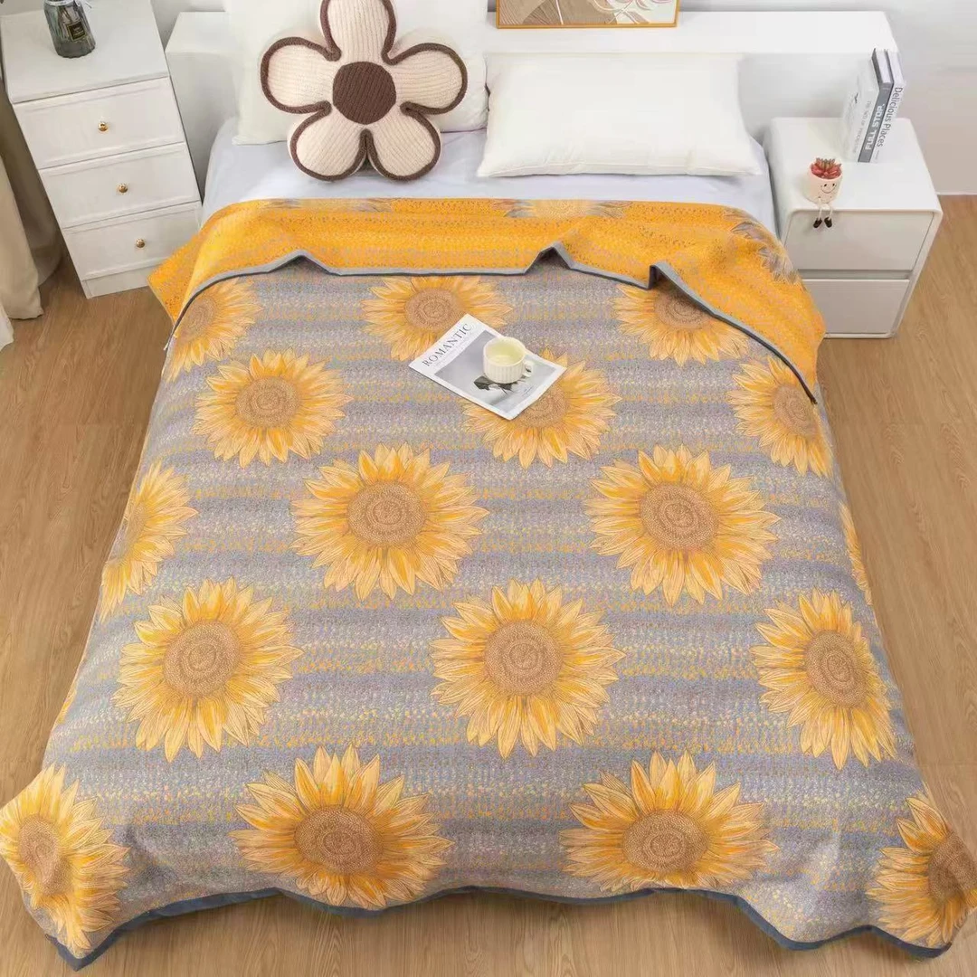 纱布盖毯天丝四季毯--向阳缤纷200*230