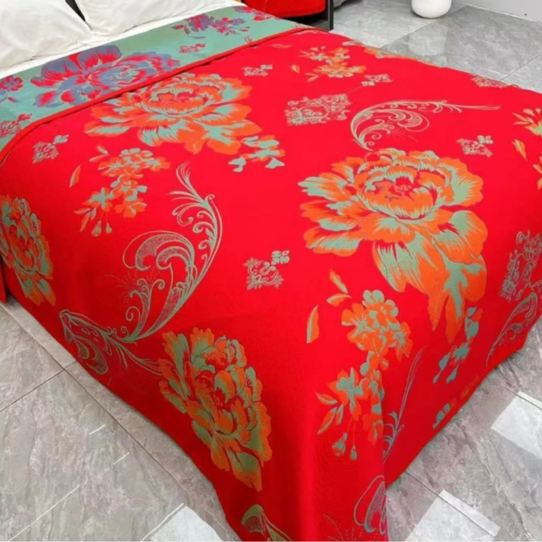 纱布盖毯天丝四季毯--万事顺意200*230