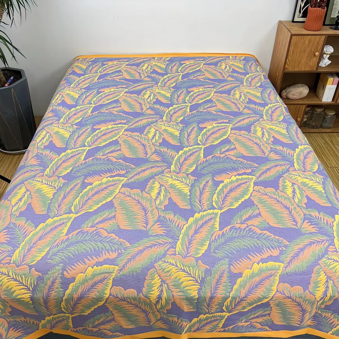 纯棉纱布盖毯--紫色鸢尾花单双