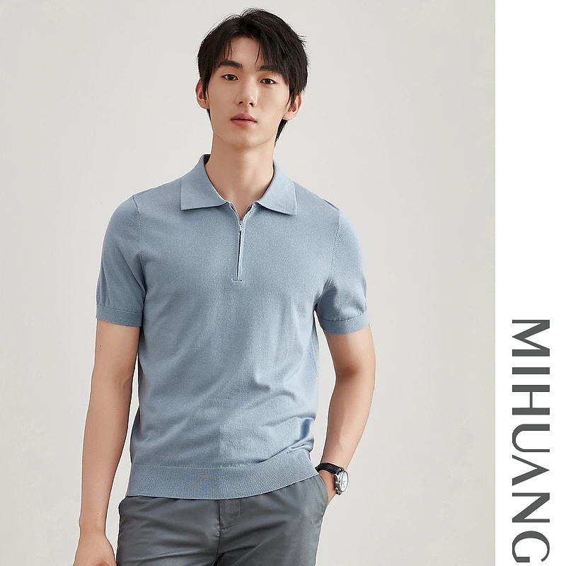 MIHUANG/米皇米皇翻领拉链短袖男衫545306