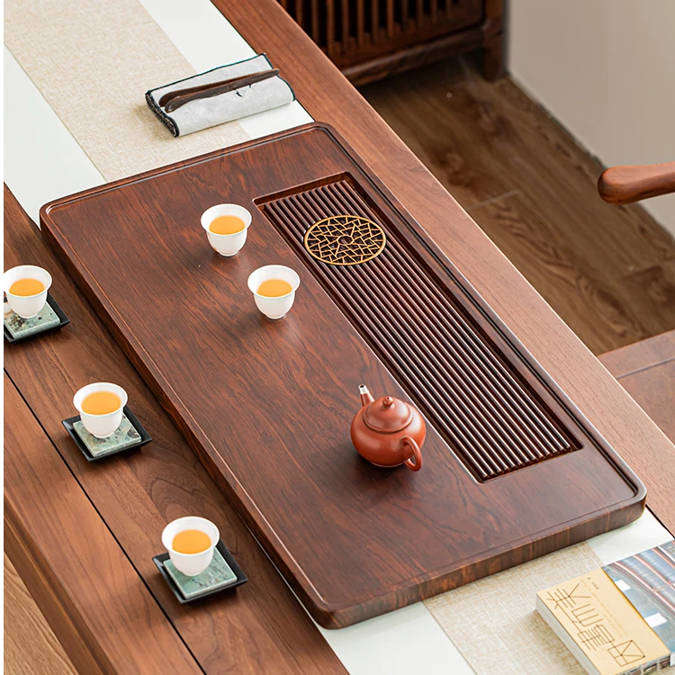 茶盘家用2025新款排水式功夫竹茶台茶海茶托盘办公室泡茶简易茶托