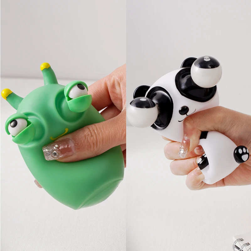 【小妹百货】搞笑解压神器小菜虫瞪眼创意搞怪减压玩具暴眼熊猫捏