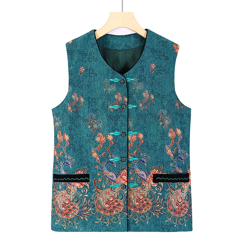 芊上 2182 妈妈装秋季开衫马甲中老年女装气质马夹奶奶装显瘦马甲