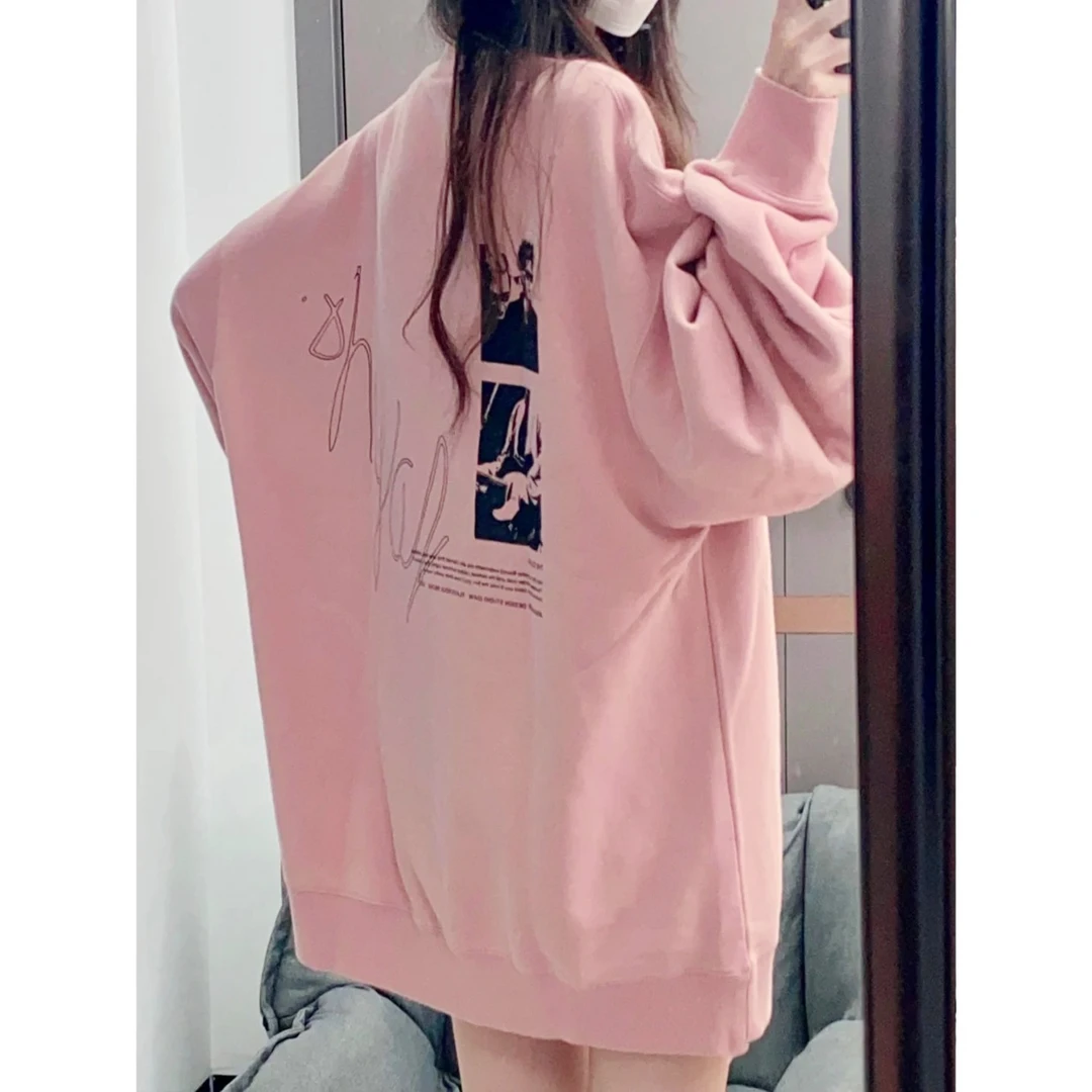 【加绒/常规】复古chic卫衣女秋冬季oversize宽松百搭上衣ins潮牌