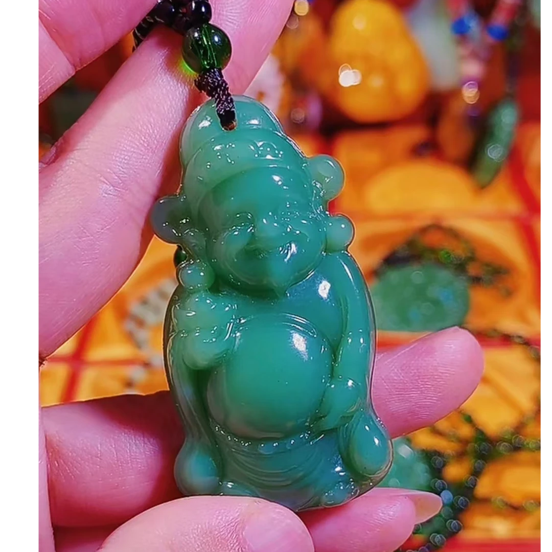 11深色绿色开心小财神