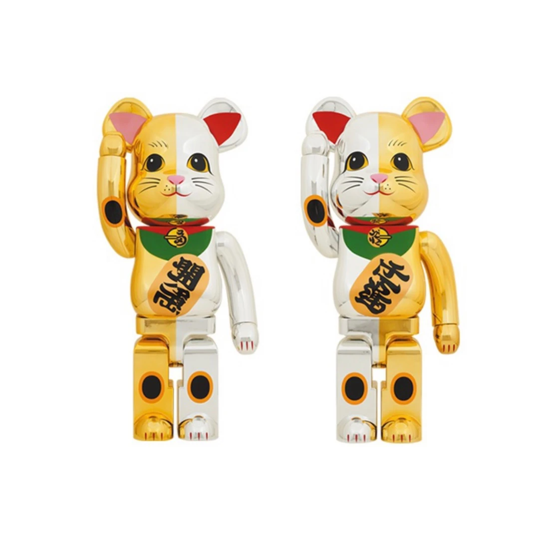 Bearbrick 积木熊 金银 拼接招财猫1000%