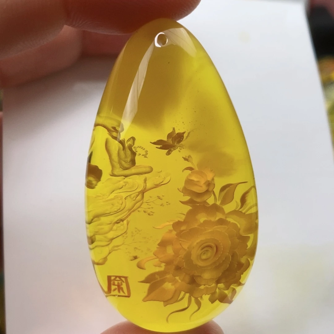 【闪购商品】琥珀颈饰未镶嵌琥珀阴雕