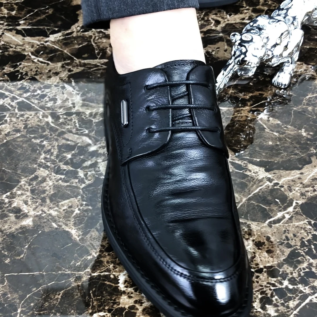 【品牌】雷述富结婚皮鞋系带正装皮鞋防滑透气耐磨增高轻便秋季皮鞋