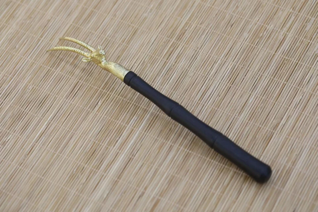 【银壶老罗】爆款高档铜制竹节造型木柄防烫家用壶叉壶盖叉