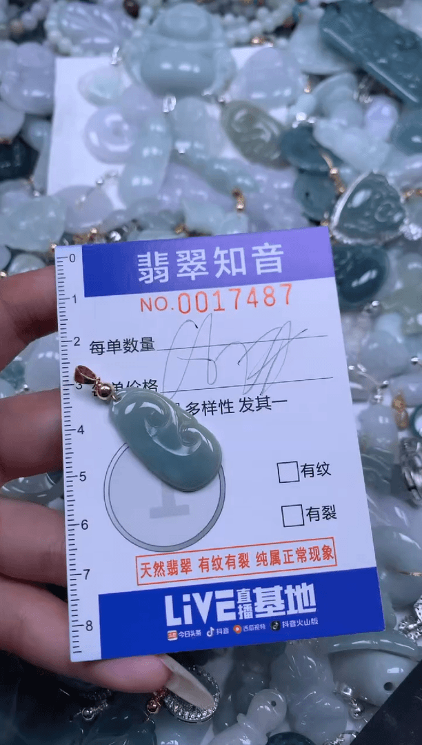 【闪购商品】翡翠挂件未镶嵌含绳17487