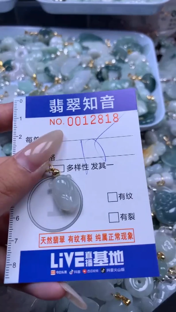 【闪购商品】翡翠挂件未镶嵌含绳12818