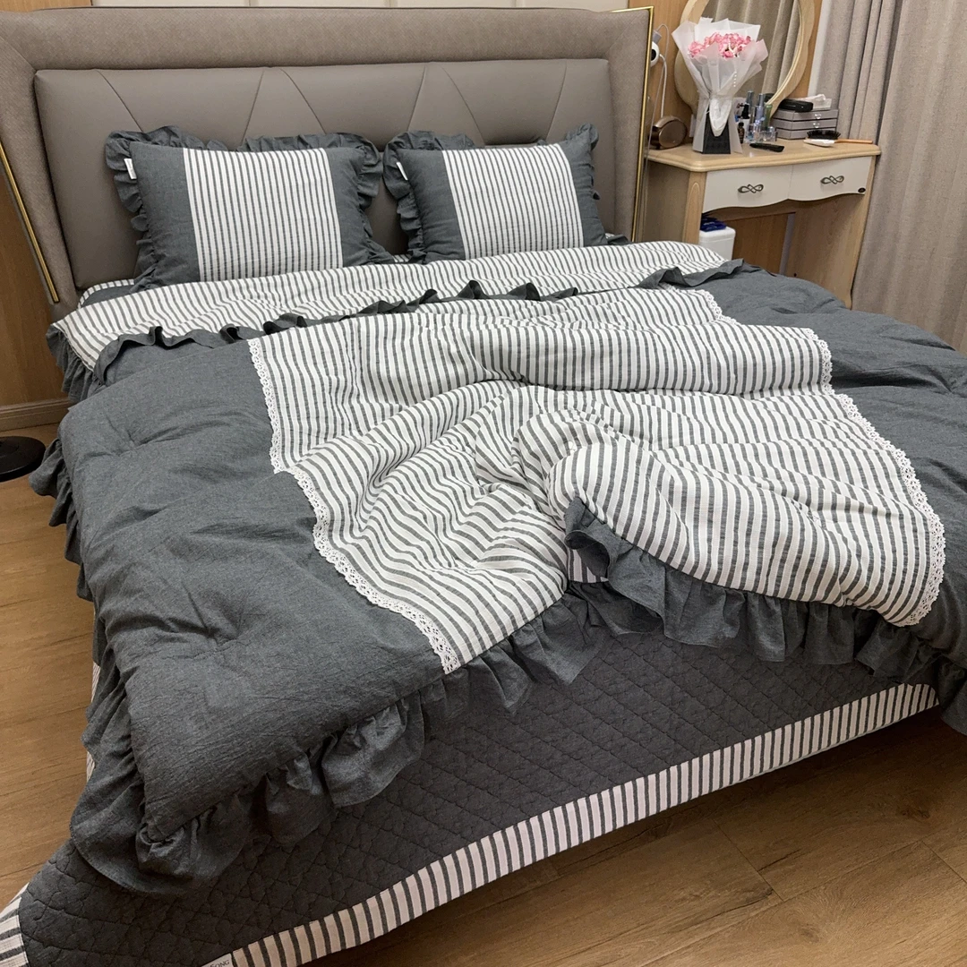 【李英花】韩！【床盖】原单GEEHEE SONG色织棉床盖W