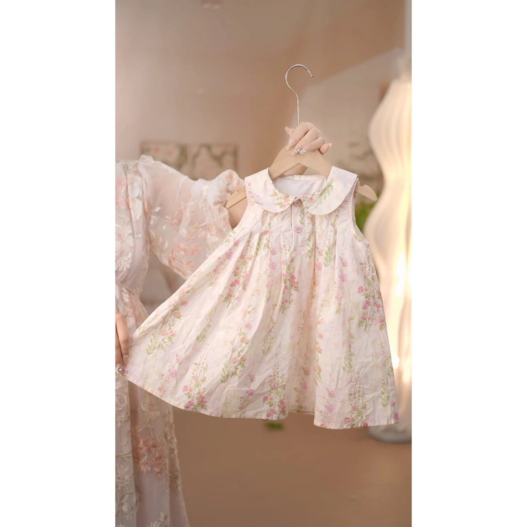 （纯棉棉布 裙长在膝盖以上） AC708女童夏季国风连衣裙