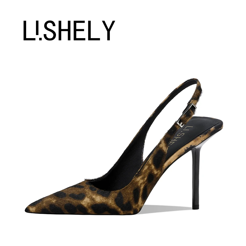 944[路德达姆]2024新款夏季时尚女士细跟凉鞋高跟鞋气质豹纹气质