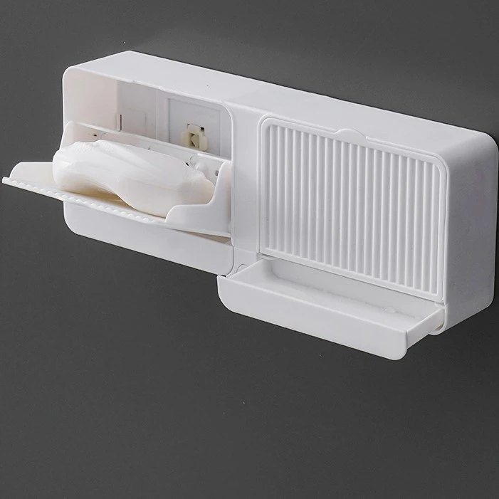 肥皂盒免打孔带盖香皂盒沥水双格大号卫生间翻盖学生宿舍洗衣皂盒