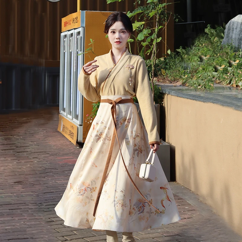 瑶西【丹桂锦鲤】春款新款汉服裙子女装爆款新国风日常两件套套装