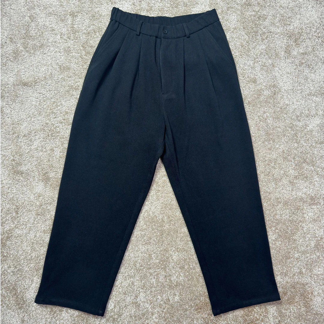 冬季百搭舒适保暖双压褶长裤