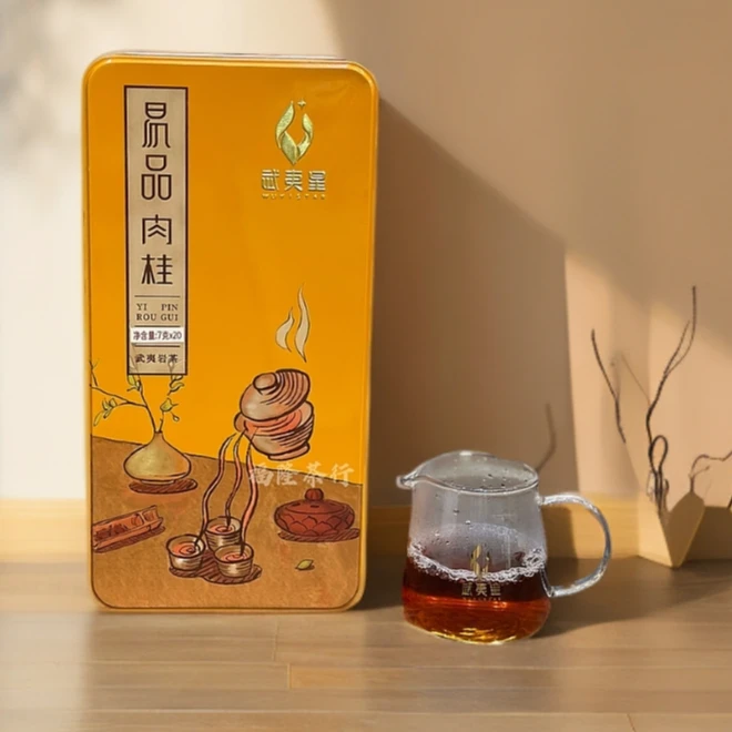 武夷星新易品肉桂A2602武夷岩茶乌龙茶中火果香茶叶铁盒装140克