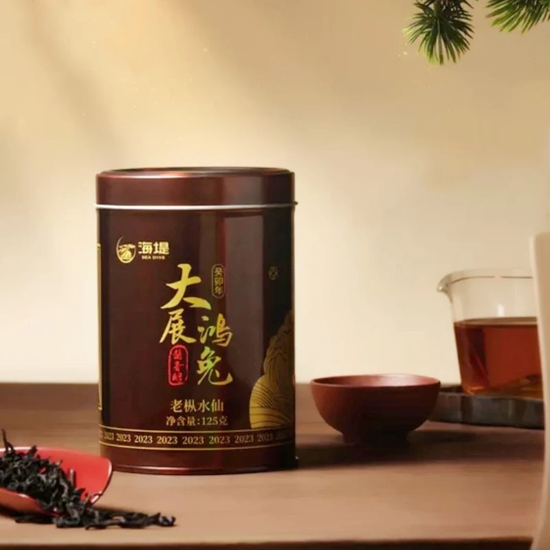 海堤茶叶 大展鸿兔酱香醇老枞水仙罐装散茶125g/罐足火浓香型