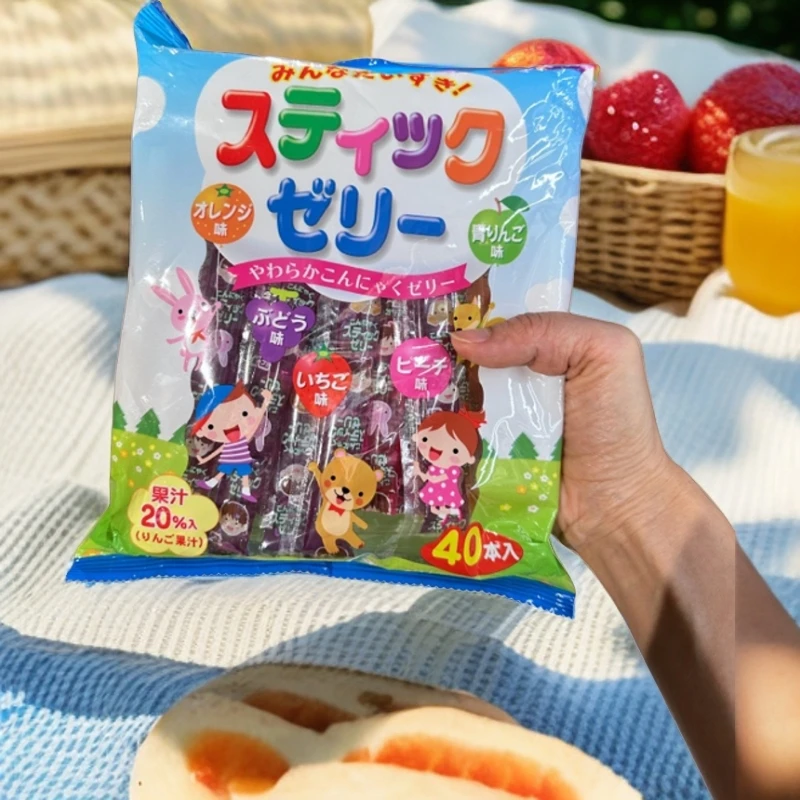 日本DONKI蒟蒻果冻条荔枝橙子杏仁咖啡葡萄白桃汽水蒟蒻果冻