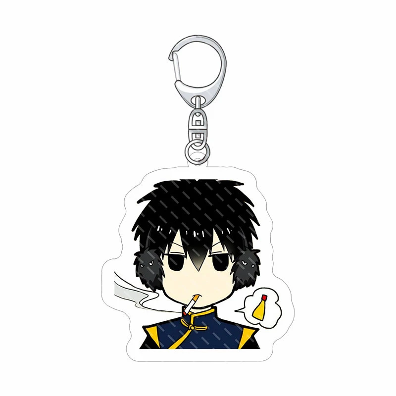 银魂动漫钥匙扣坂田银时 志村新八 神乐 定春 高杉晋助亚克力挂件