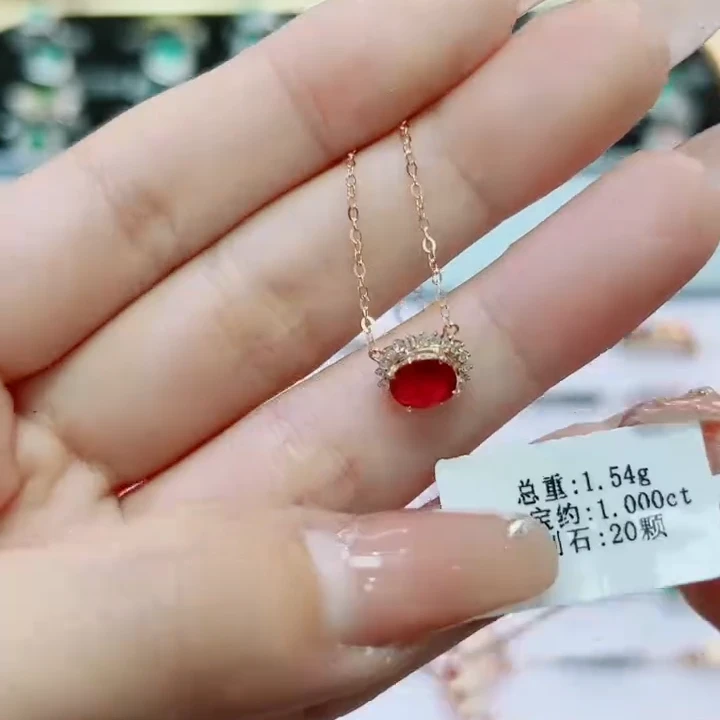 红宝石锁骨链18K金镶嵌·