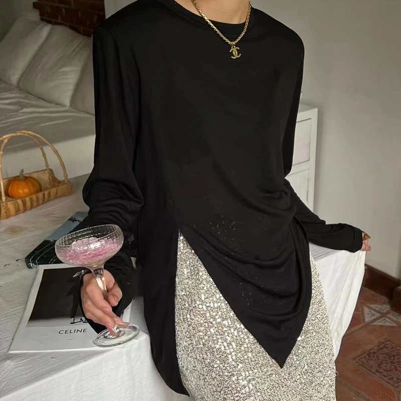 防晒衣女2025新款薄款天丝防晒衫女面膜t恤女夏微透长袖垫肩上衣