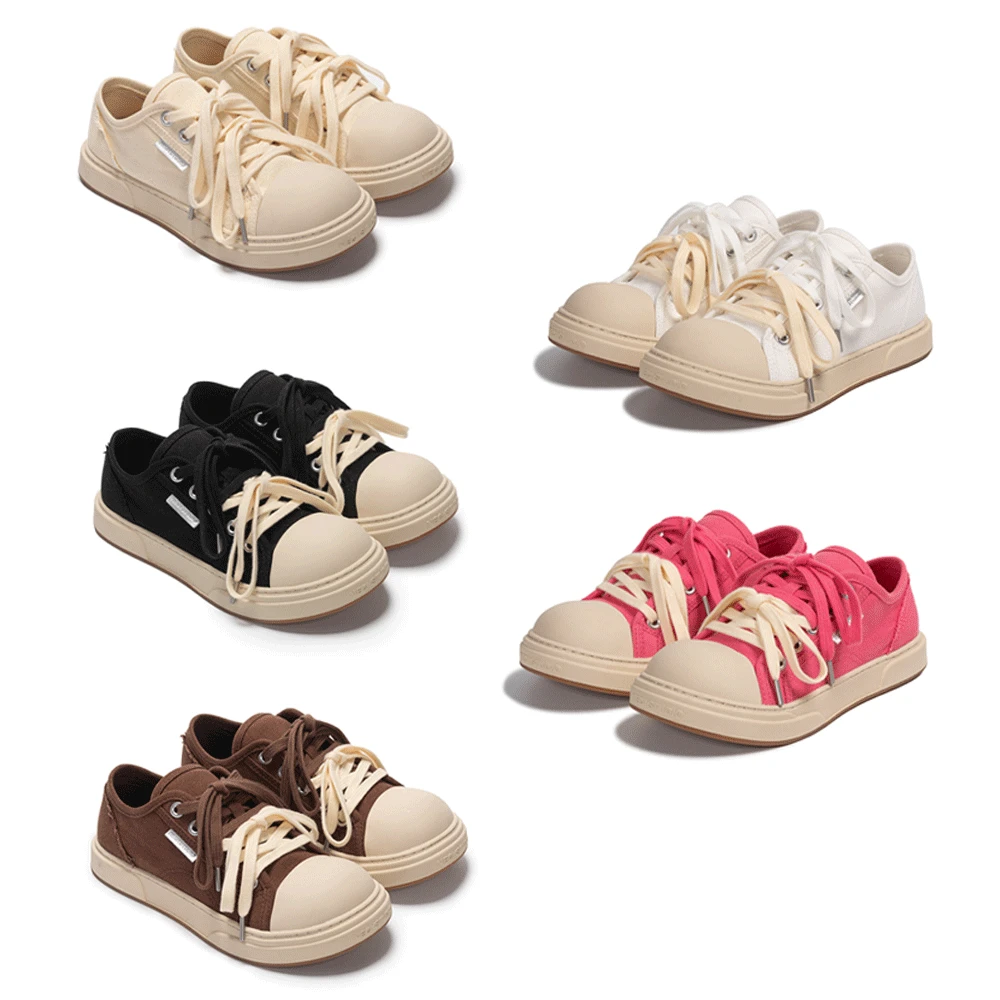 NECYSHOES FATFAT 低帮五色帆布鞋 厚底圆头帆布大头休闲鞋女鞋