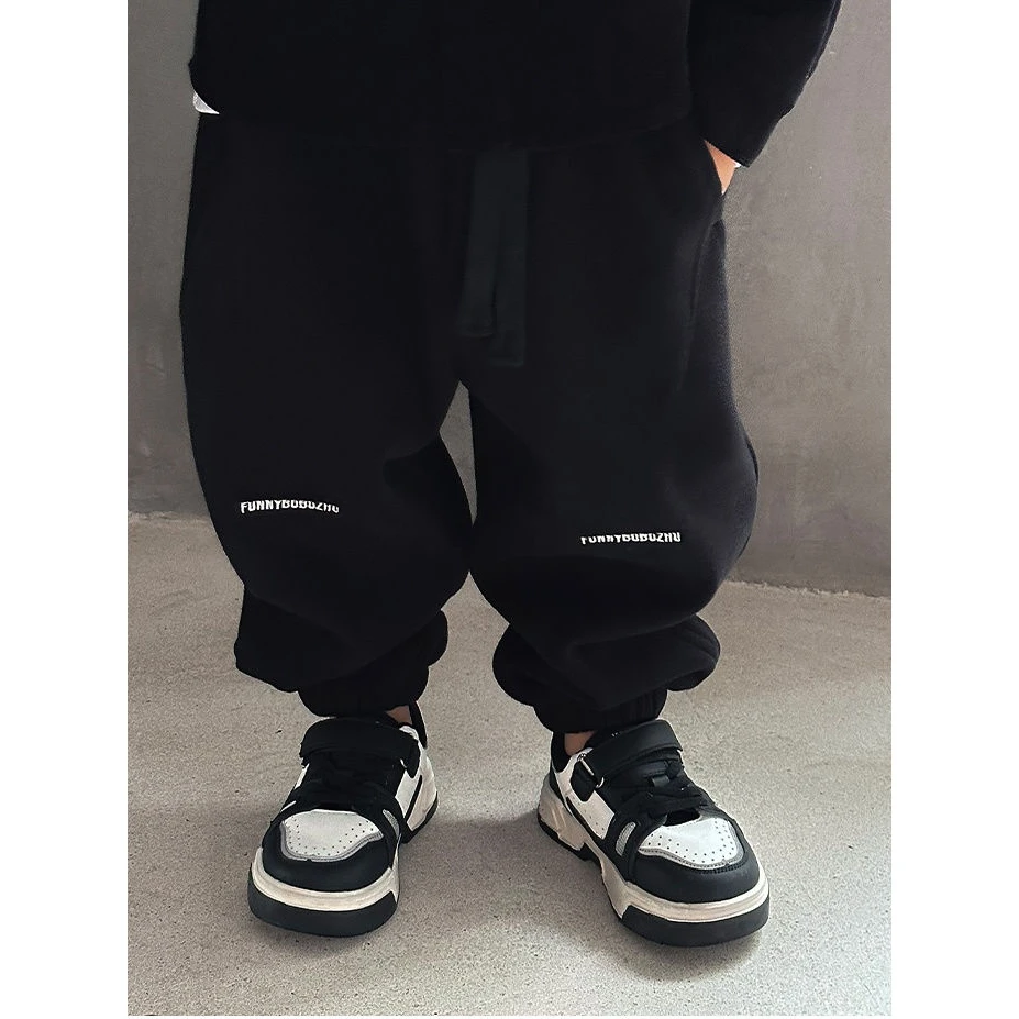 男童加绒裤子儿童运动裤秋冬加厚男宝宝棉裤男孩冬装卫裤儿童冬裤