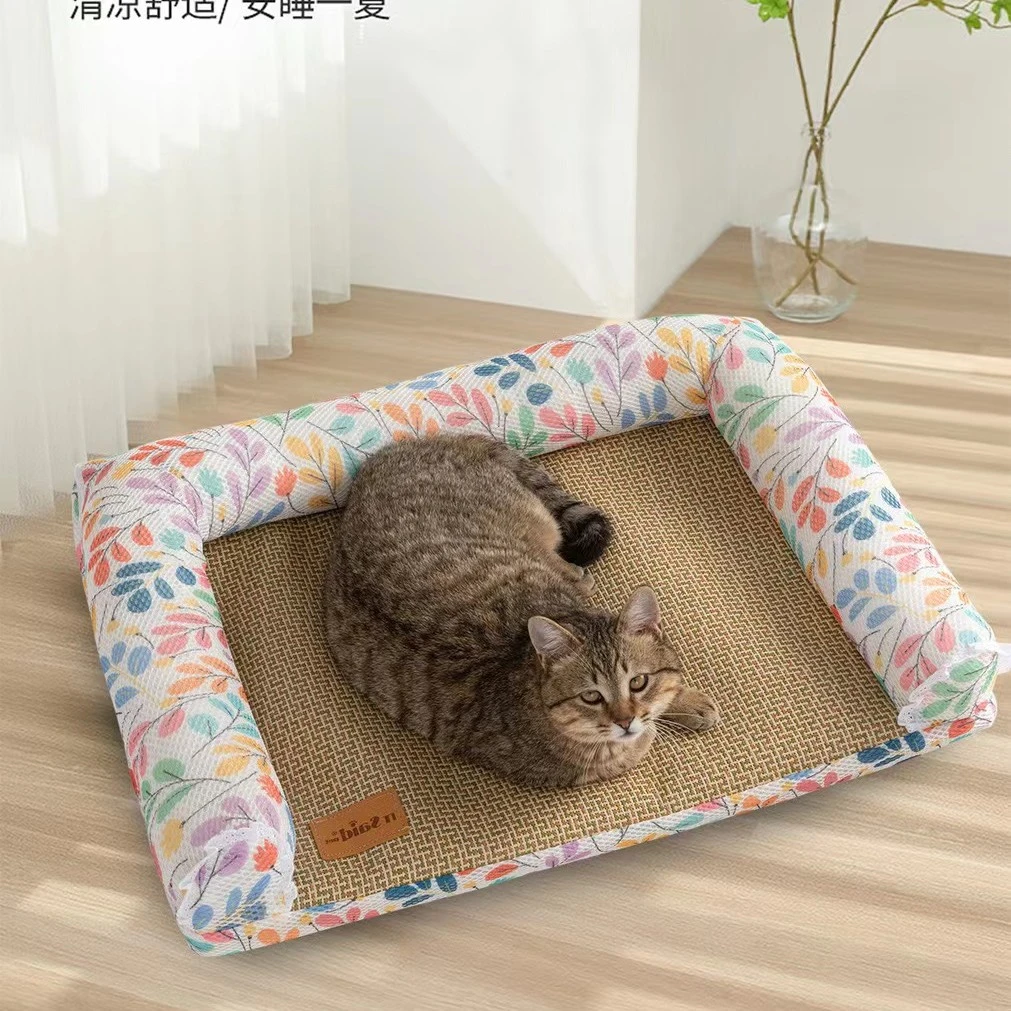2023新品三边围可拆洗凉席沙发中小型犬猫通用夏天用沙发床透气