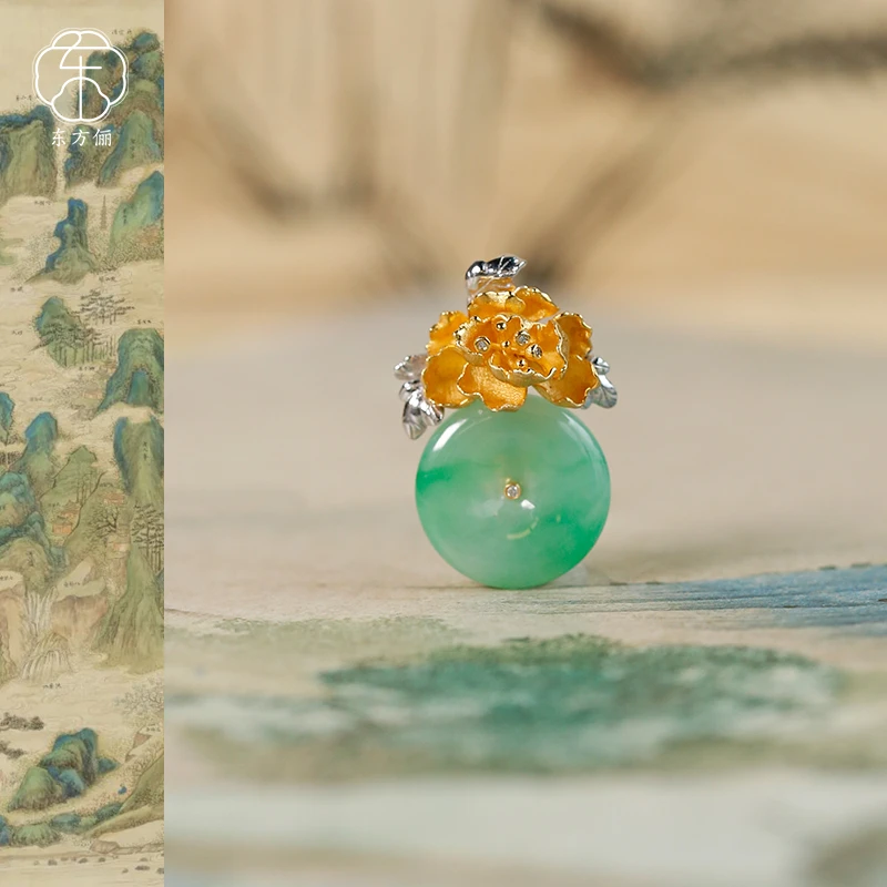 东方俪DOFUNLY【恋国色】翡翠18K金平安扣吊坠古风复古FCDZ空谷